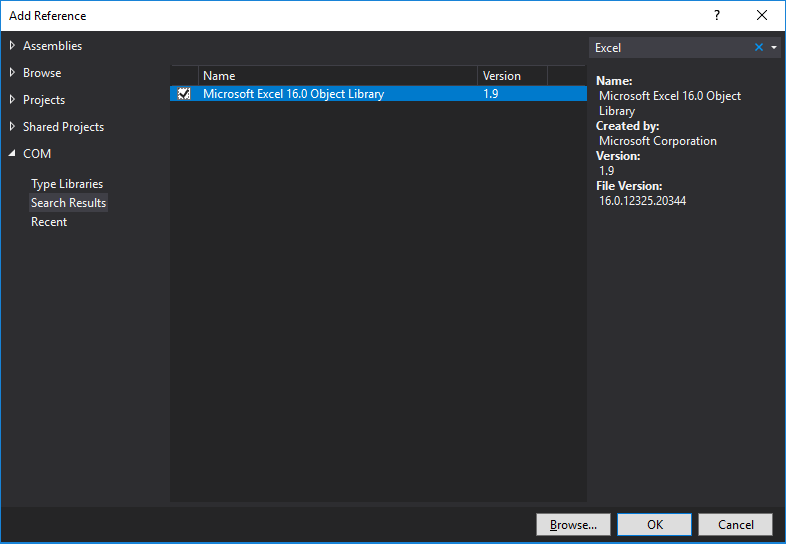 Calling Excel from C++ in 2019